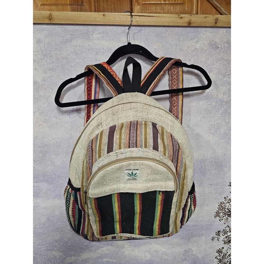 Hemp Natural Medium Backpack Multifunctional Festival Travel